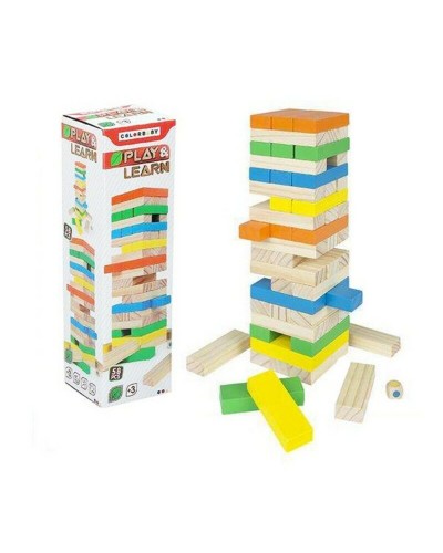 Woomax Holzbausteine - 58 Teile, 26cm - Lernspiel
