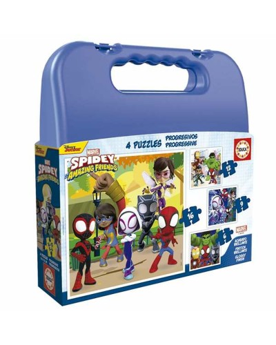 Set de 4 Puzzles Spidey Porte documents Difficulté progressive