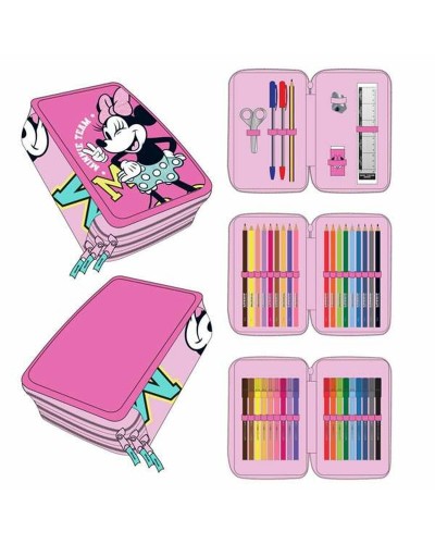 Federmäppchen Schule Fuchsia - Organizer für Stifte und Bleistifte - 12,5x6,5x19,5 cm
