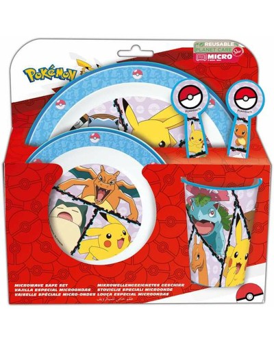 Pokémon - 5 Piece Meal Set for Children - Plate, Cup, Cutlery - Official
