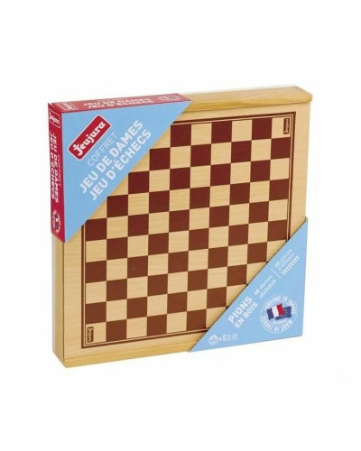 Jeujura Scacchi e Dama: Gioco da Tavolo Classico in Legno - 2 in 1
