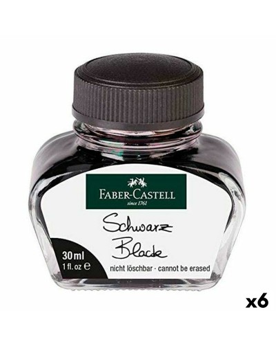 Faber-Castell Tinta Negra 30ml - Set 6 Frascos - Plumas Estilográficas
