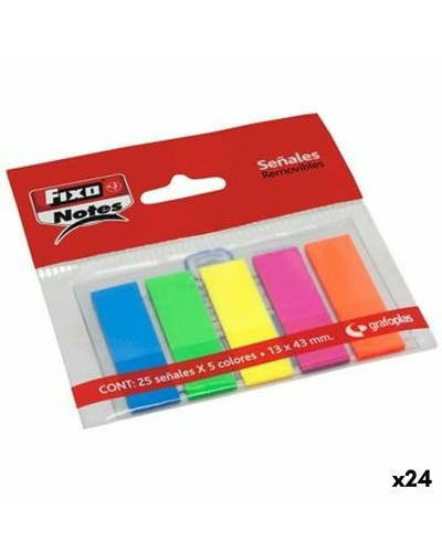 Fixo Sticky Notes 13x43 mm, 25 Sheets - Value Pack 24 Pieces
