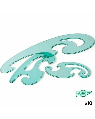 Faibo Ruler Set 3 Pieces - School, Office - 10 Units
