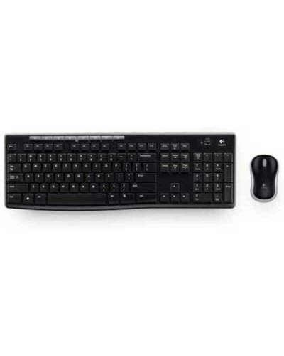 Tangentbord och Mus Logitech LGT-MK270-US Svart QWERTY Qwerty US