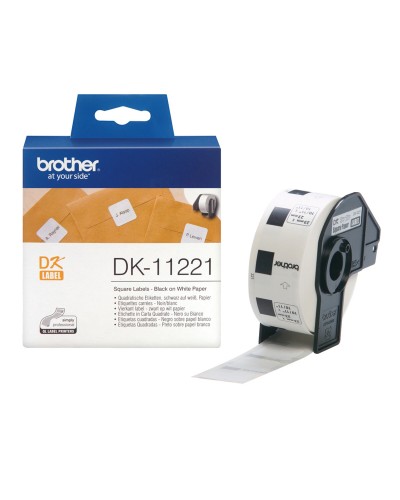 Etiquetas Brother DK-11221, 23x23mm, Blanco - Compatibles con Impresoras Brother, Rollo
