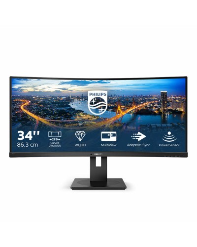 Philips 345B1C Moniteur Courbé 34" VA LED, Flicker Free, Idéal Bureau
