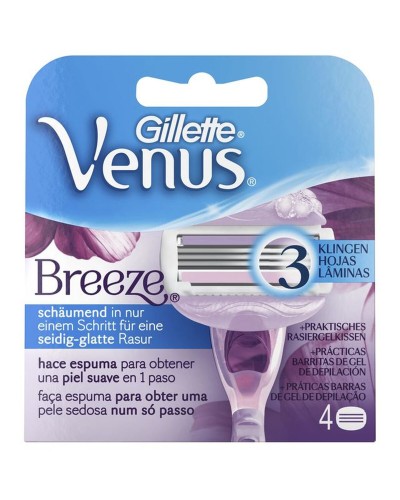 Gillette Venus Breeze - Cuchillas de Recambio (4 Unidades) - Para un Afeitado Suave
