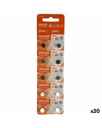 Maxell LR41 Piles Alcalines 1.5V - 20 Pièces - Longue Durée
