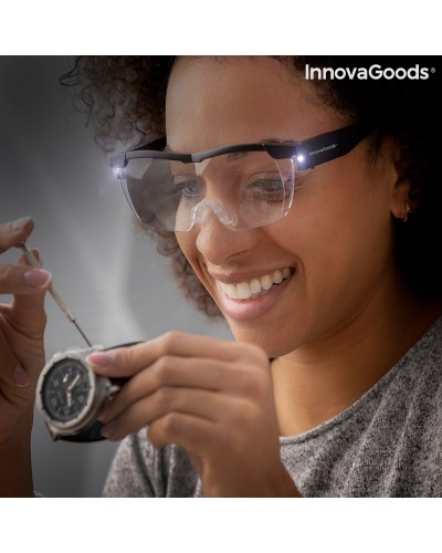 InnovaGoods LED Vergrößerungsbrille - Präzisionslinsen, Freihändig
