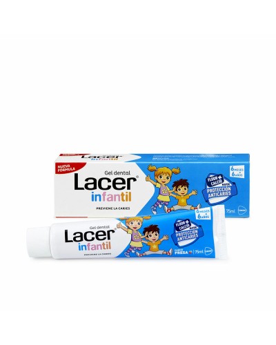 Lacer Kinder Zahnpasta Erdbeere - Sanfter Kariesschutz - 75ml
