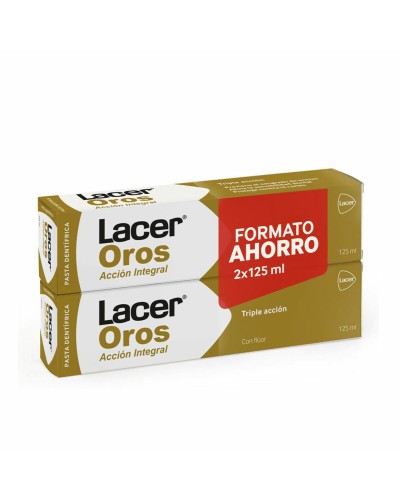 Lacer Oro Dentífrico Triple Acción 2x125ml - Protección Total Encías y Dientes
