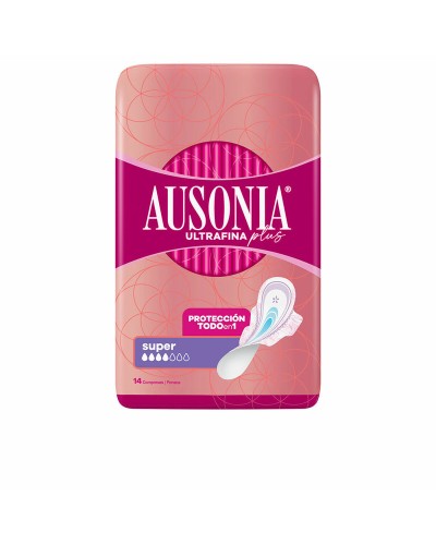 Super-dambinda med vingar Ausonia Plus Ultratunn 14 antal