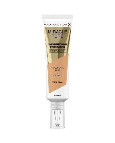 Flytande makeupbas Max Factor Miracle Pure 55-beige SPF 30 (30 ml)