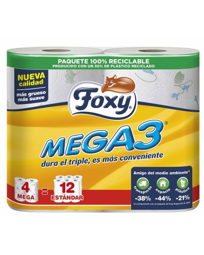 Papel Higiénico Foxy Mega3 (4 Unidades)