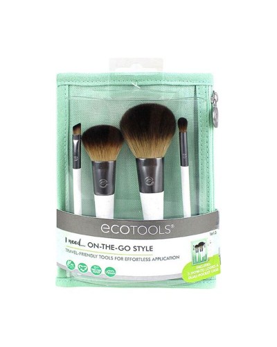 Ecotools Set Brochas de Maquillaje On the Go 5pz - De Viaje & Regalo Perfecto
