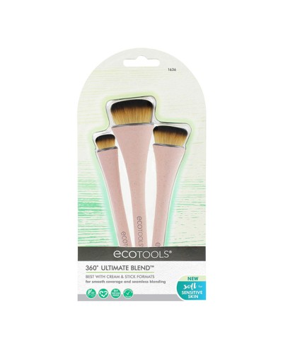 Ecotools 360° Ultimate Make-up Pinsel (2 Stk.) - 3-teiliges Set - Perfektes Make-up
