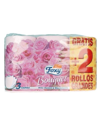 Foxy Bouquet Toilettenpapier 3-lagig - 6 Rollen - Weich und Reißfest

