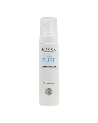 Mousse Detergente Viso Clean & Pure Macca: Pelle Grassa, 200ml
