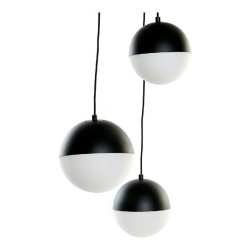 Lustre en cristal noir DKD Home Decor LA-181949 avec structure en métal blanc, 220 V, style moderne, design à boules (40 x 40 x 80 cm)
