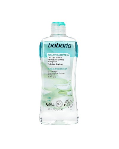 Babaria Biphasic Make-up Remover Aloe Vera - Delicate Micellar Water Face (400ml)
