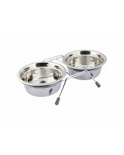 Trixie Edelstahlnapf Doppelt für Hunde, 0,9 L x 2
