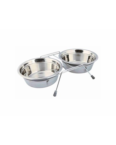 Trixie Stainless Steel Double Dog Bowl, 1.5 liters + 1.5 liters
