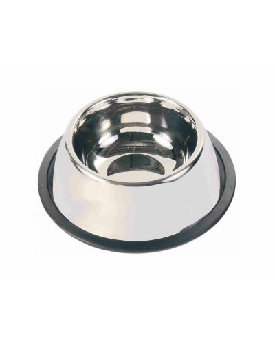 Cuenco Trixie de Acero Inoxidable Negro/Plateado para Comida o Agua
