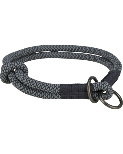 Trixie Soft Rope Trainingshalsband für Hunde, Schwarz Grau, S/M (40 cm)
