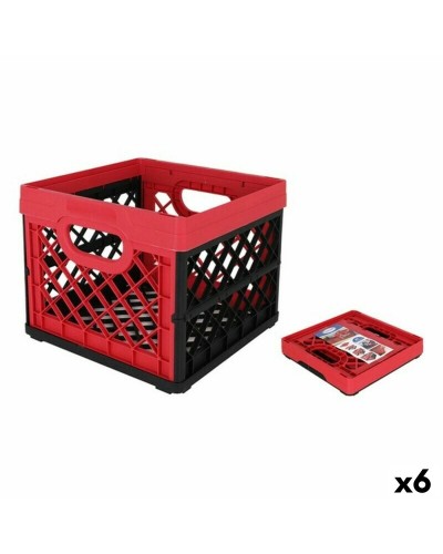 Caja Multiusos Tontarelli, Cuadrada 33,5x33x27,9 cm, Rojo (6 Unidades)
