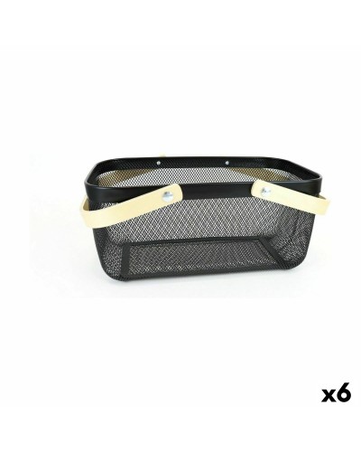 Cesto Multiusos Confortime: Metal y Madera, 40 x 28 x 18 cm (Set de 6)
