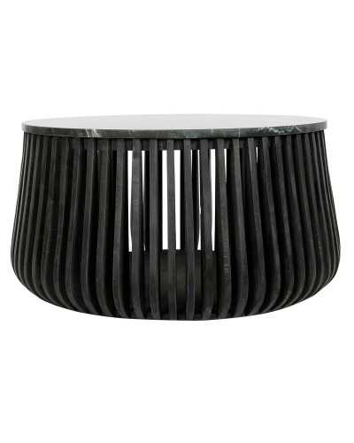 Bijzettafel DKD Home Decor Zwart Marmer 90 x 90 x 45 cm Mangohout