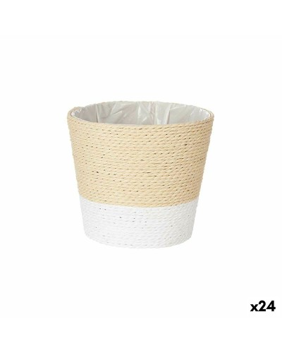 Kruka Vit Snöre Plast 16 x 14,5 x 16 cm (24 antal)