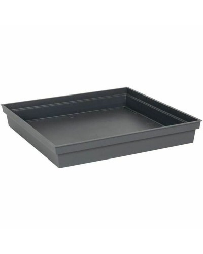 Soucoupe Carrée EDA Tuscany pour Pot, Anthracite 40x40 cm, Solide et Durable
