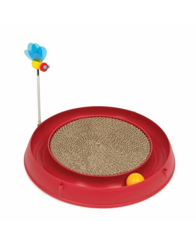 Catit Senses Play Circuit: Juguete Interactivo para Gatos con 3 Niveles y Pelota, Rojo
