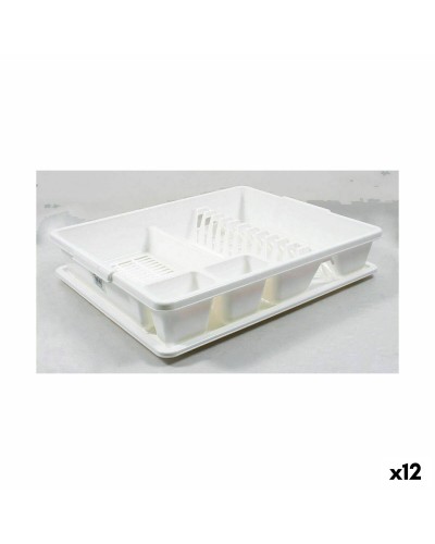 Tontarelli Sink Dish Rack: White, 47 x 38 x 8.5 cm, 12 Units for an Organized Sink
