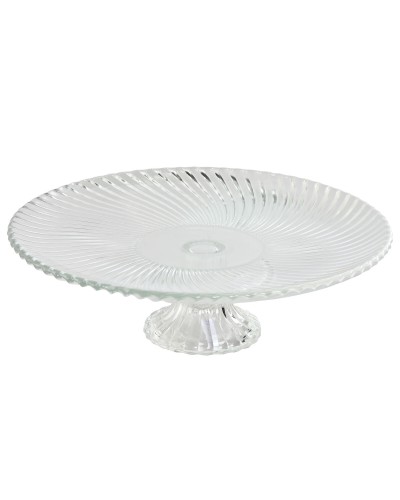 Assiette transparente Esprit en cristal, 26x26 cm, pour des déjeuners modernes.
