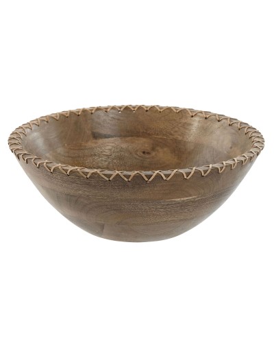 Salladsskål Home ESPRIT Naturell Rattan Mangoträ 30 x 30 x 12 cm