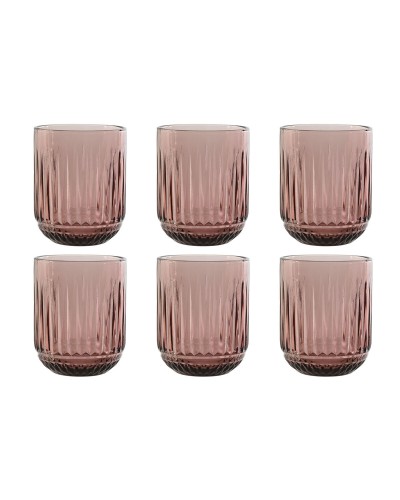 Glazenset Home ESPRIT Roze Kristal (6 Stuks)