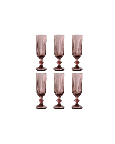 Verres en Cristal Rose ESPRIT, Lot de 6, 6 x 6 x 18,4 cm
