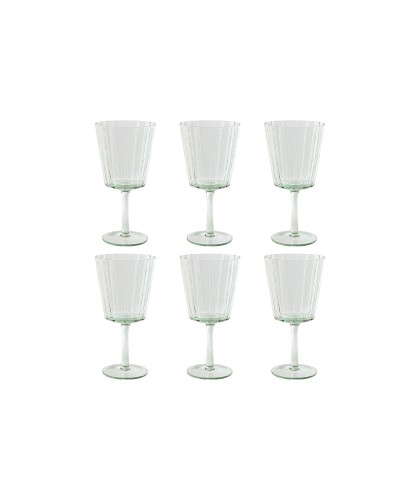 Vasos Home Esprit Verdes de Cristal (6 Unidades) - 9x9x17,8 cm

