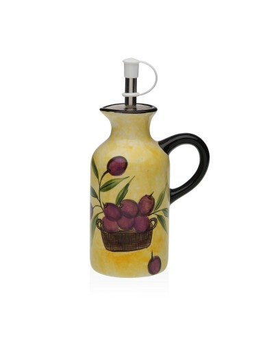 Oliera in Ceramica e Acciaio VERSA Dolomite per Olio d'Oliva - 6 x 12,5 x 9,5 cm