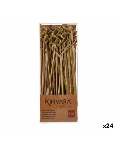 Stuzzicadenti Antiscivolo in Bambù con NODO (24 pz) per Cocktail, Olive e Appetizer