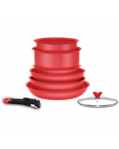 Batterie de Cuisine Arthur Martin 9 Pièces en Acier Inoxydable avec Revêtement Antiadhésif
