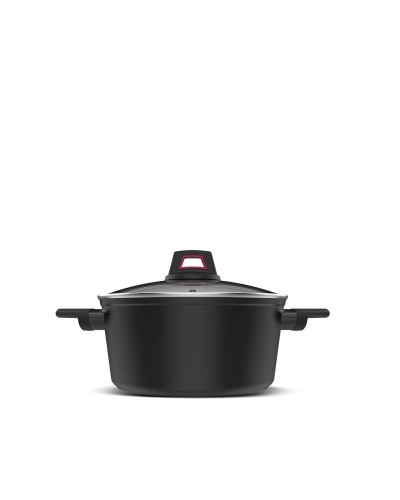 Pentola Taurus KCK4020 da 2 L con Coperchio, Antiaderente, Nero