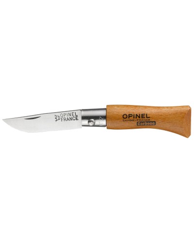 Opinel Paring Knife, Carbon Steel, Beech Handle, 3.5 cm Blade
