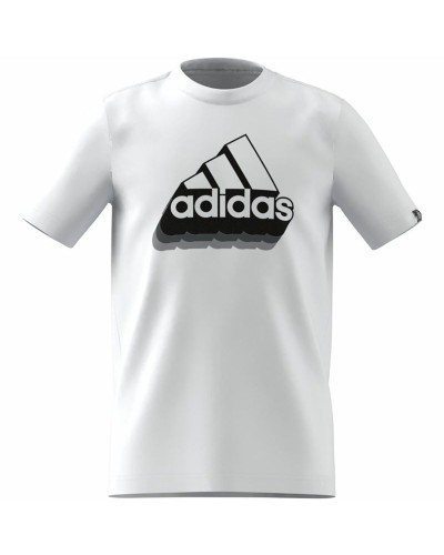 T-shirt med kortärm Barn Adidas B Bos Retro Vit