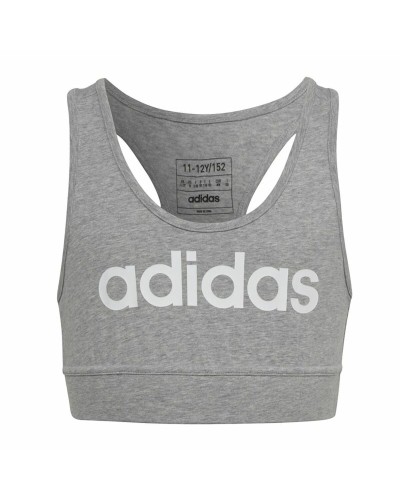 Adidas Essentials Logo Sports Bra Grey - Light Support Fitness
