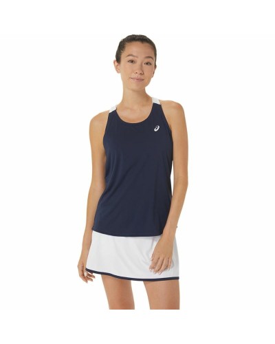 Asics Court Camiseta Tenis Hombre Azul Celeste/Azul Marino - Manga Corta
