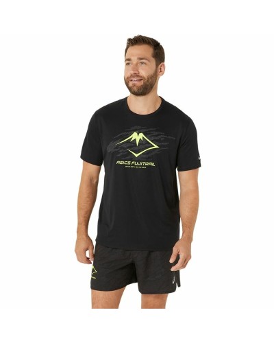 Asics Fujitrail Logo SS Top Noir - T-shirt de Running Homme Respirante
